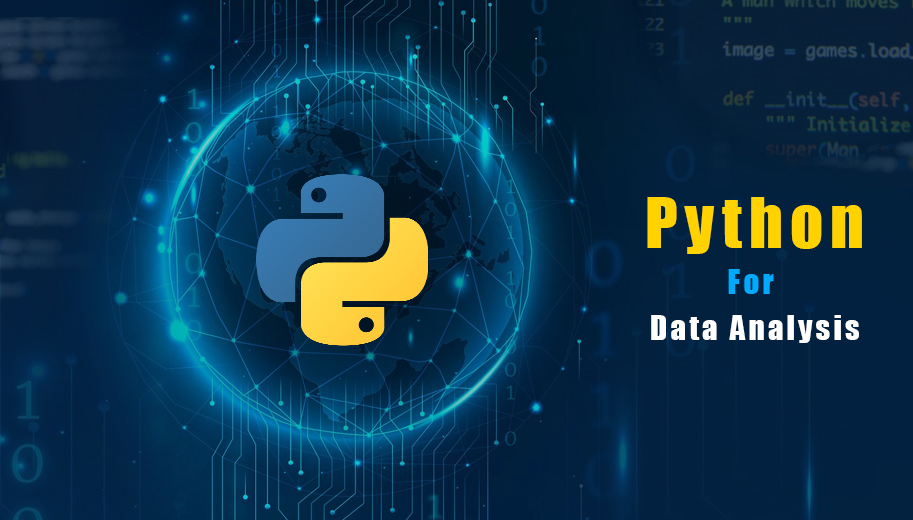 A digital illustration showcasing the Python programming language for data analysis.